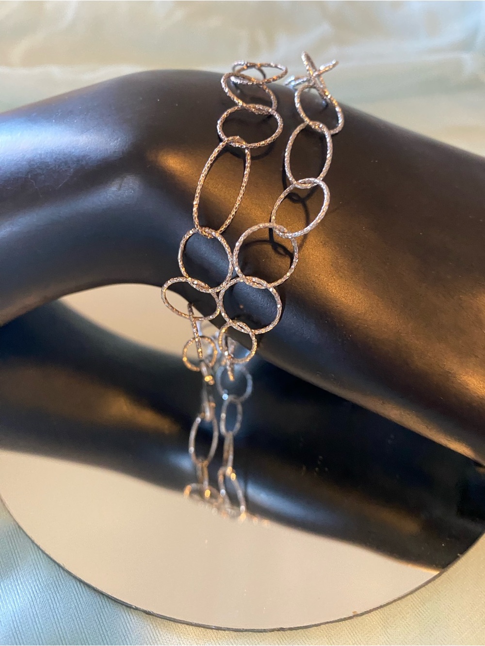 Elegant Silver Link Bracelets - Women's Jewelry 925 Sterling Silver both 7 1/2”